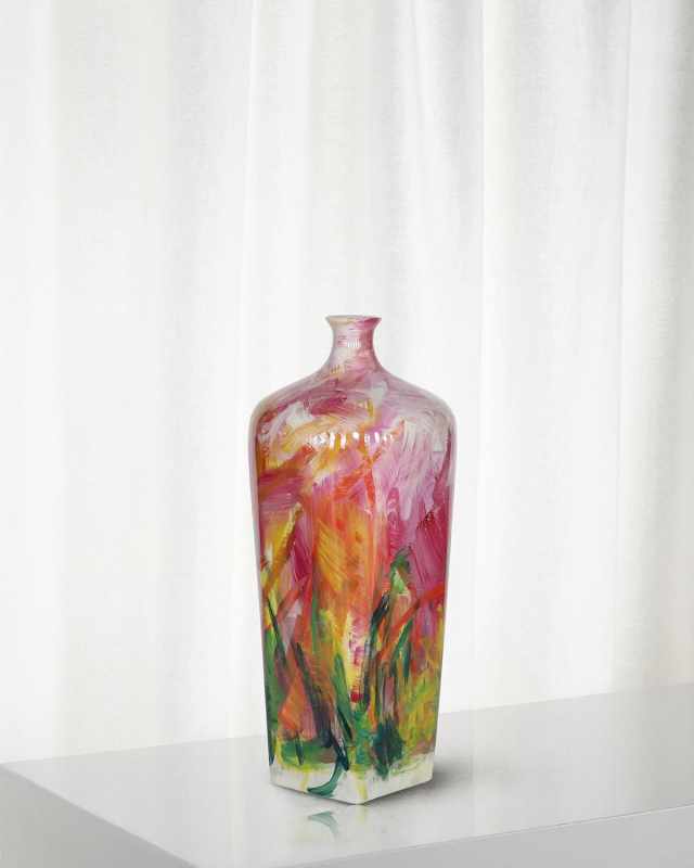 Hand-Painted Vase, 13"